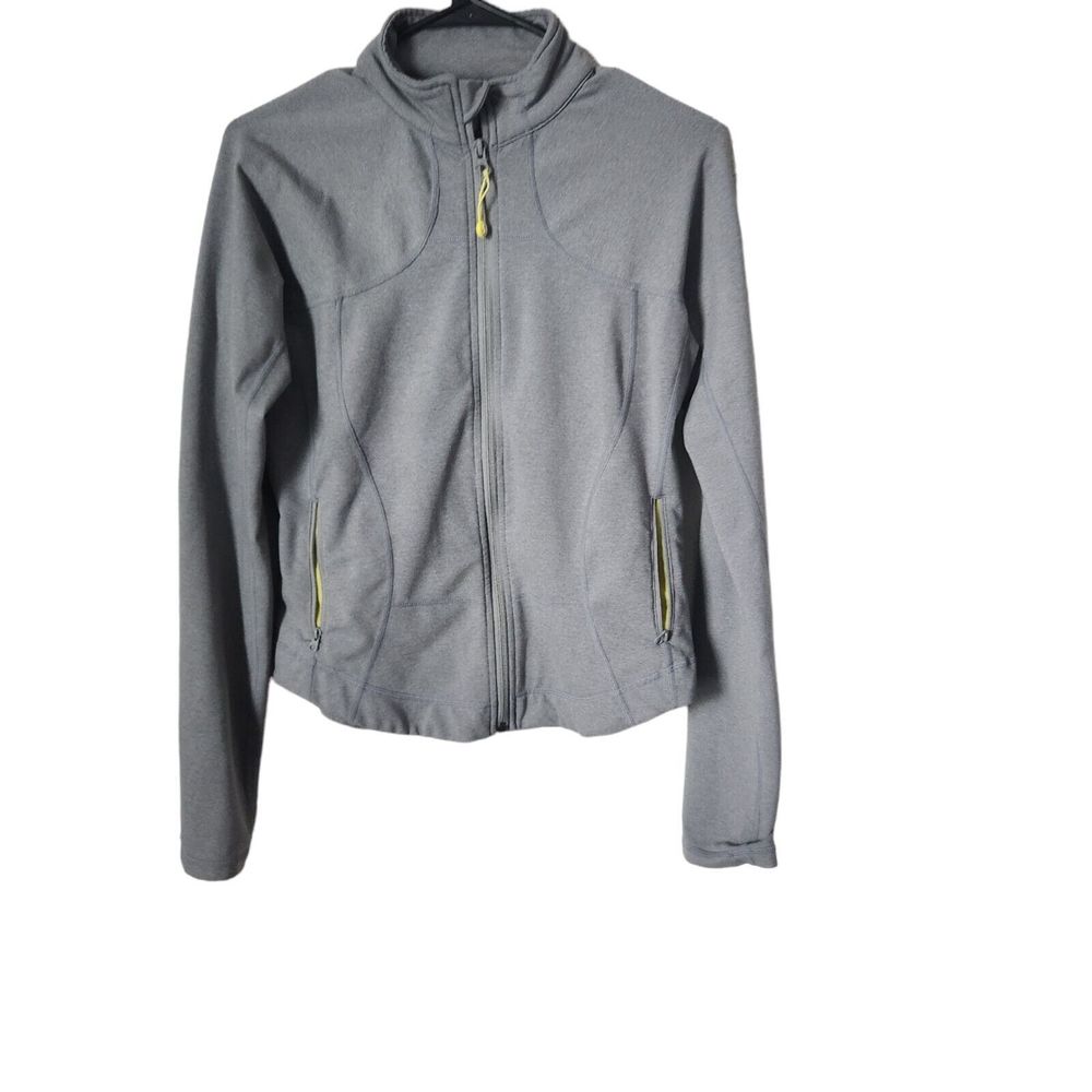 Lululemon Athletica Gray Stretch Full Zip Jacket Logo Women's Size Small